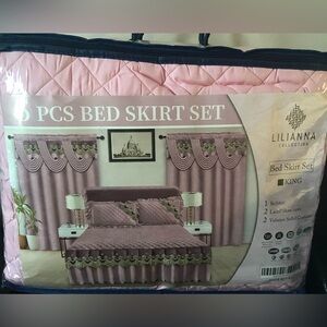 Liliana Pink Bed Skirt Set - 5 Piece